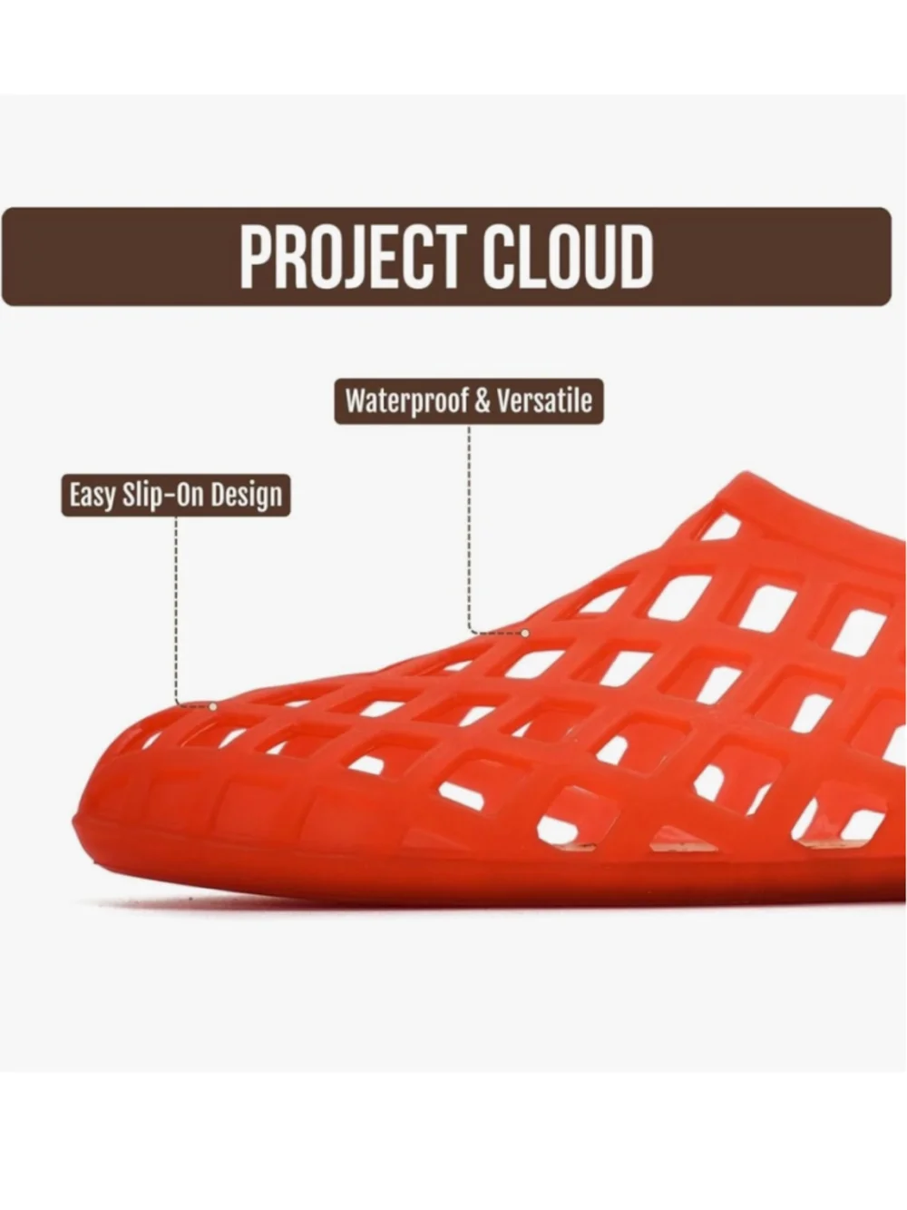 Project Cloud| Red Jelly Ballet Flats Memory Foam Cage Slip-On Shoes|  Size 8